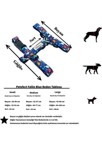 Fallin Blue H-Tipi Köpek Tasma Seti