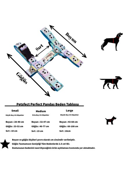 Perfect Pandas H-Tipi Köpek Tasma Seti