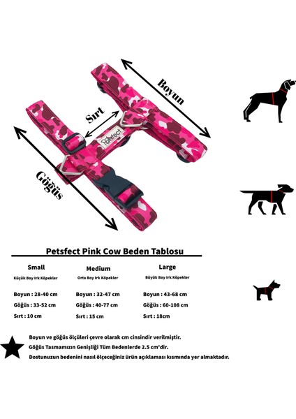 Pink Cow H-Tipi Köpek Tasma Seti