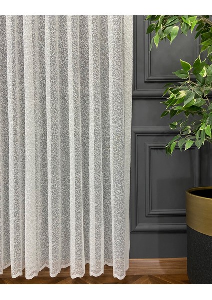 Taç Kum Desen Kullanıma Hazır 1/2,5 Normal Pile Tül Perde Tek Kanat - Ekru 100 x 250 cm fiyatları