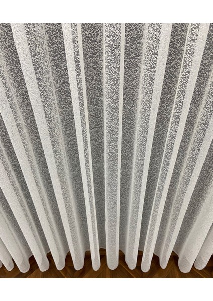 Taç Kum Desen Kullanıma Hazır 1/2,5 Normal Pile Tül Perde Tek Kanat - Ekru 100 x 250 cm fırsatları