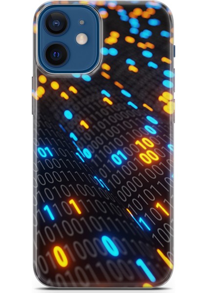 Apple iPhone 12 Mini Kılıf Uv Baskılı Abxbi 5 Koruyucu Kılıf Binary Kod