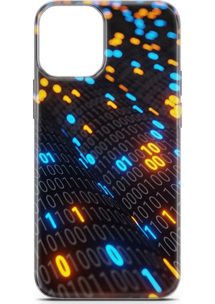 Apple iPhone 12 Mini Kılıf Uv Baskılı Abxbi 5 Koruyucu Kılıf Binary Kod