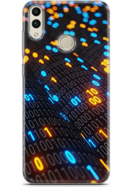 Honor 8c Kılıf Uv Baskılı Abxbi 5 Koruyucu Kılıf Binary Kod