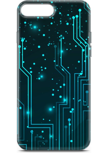 Apple iPhone 7 Plus Kılıf Uv Baskılı Abxbi 7 Silikon Devreler Tron
