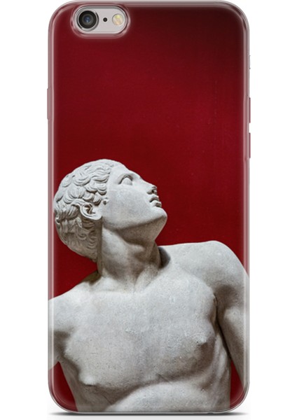 Apple iPhone 6 6s Plus Kılıf Uv Baskılı Abxbi 2 Telefon Kabı Heykel Kırmızı