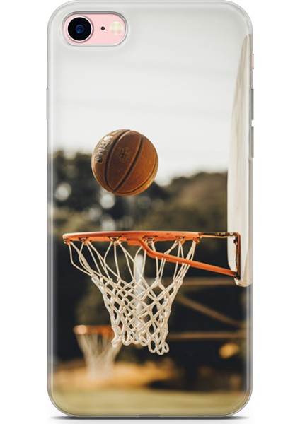 Apple iPhone 8 Kılıf Uv Baskılı Abxbi 9 Arka Kapak Basket Top