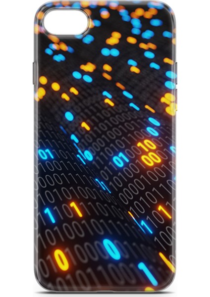 Apple iPhone Se 2020 Kılıf Uv Baskılı Abxbi 5 Arka Kapak Binary Kod