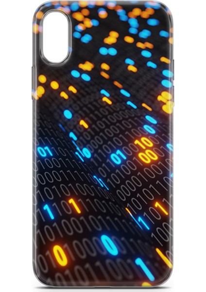 Apple iPhone Xs Max Kılıf Uv Baskılı Abxbi 5 Telefon Kabı Binary Kod
