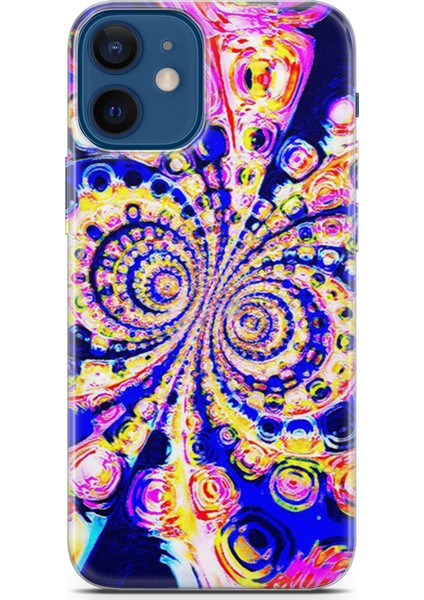 Apple iPhone 12 Mini Kılıf Uv Baskılı Abxbi 1 Silikon Renkli Hipnoz