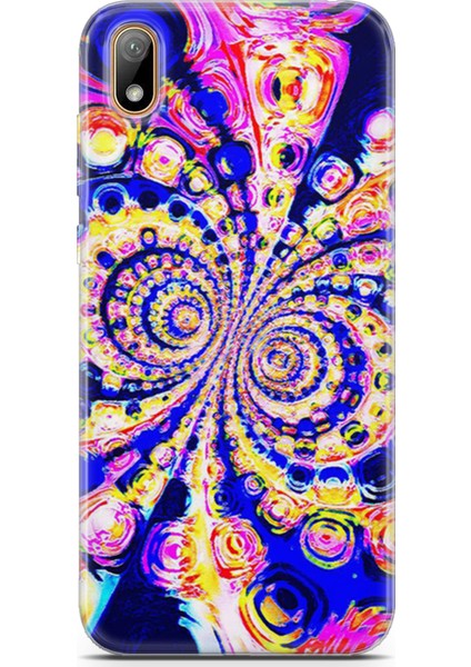 Huawei Y5 2019 Kılıf Uv Baskılı Abxbi 1 Telefon Kabı Renkli Hipnoz