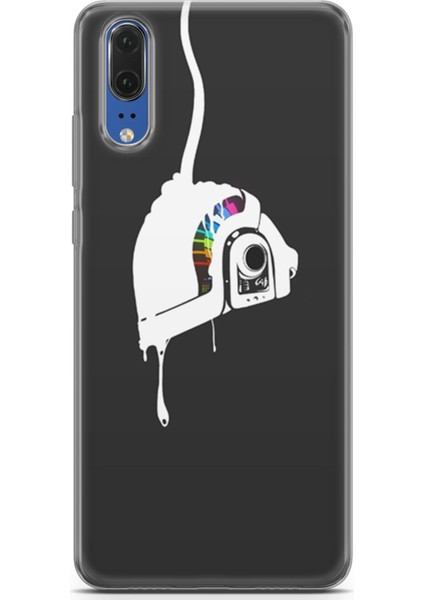 Huawei P20 Kılıf Uv Baskılı Abxbi 4 Koruyucu Kılıf Renkli Kask