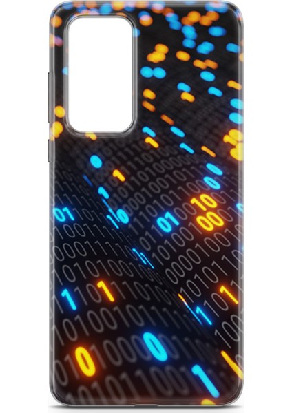 Huawei P40 Kılıf Uv Baskılı Abxbi 5 Kapak Binary Kod
