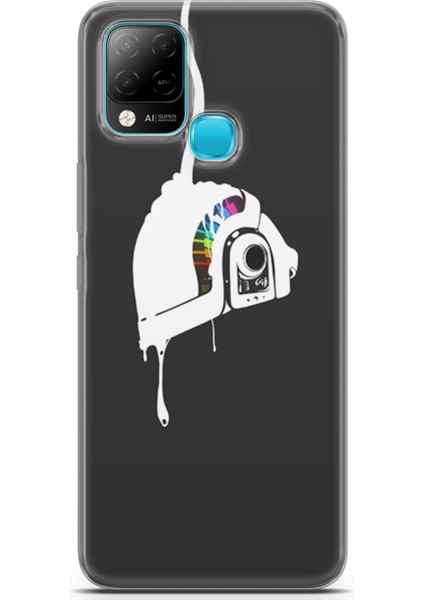 Infinix Hot 10T Kılıf Uv Baskılı Abxbi 4 Silikon Renkli Kask