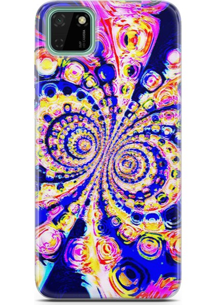 Huawei Y5P Kılıf Uv Baskılı Abxbi 1 Koruma Kılıfı Renkli Hipnoz