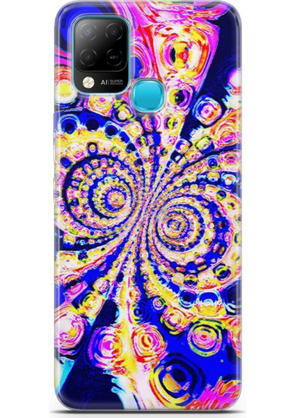 Infinix Hot 10T Kılıf Uv Baskılı Abxbi 1 Kapak Renkli Hipnoz
