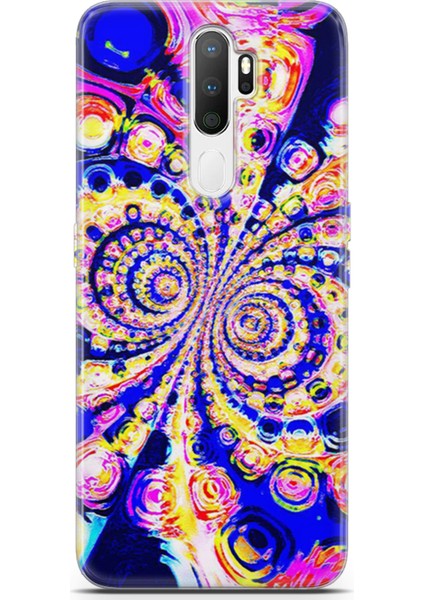 Oppo A5 2020 Kılıf Uv Baskılı Abxbi 1 Koruyucu Kılıf Renkli Hipnoz