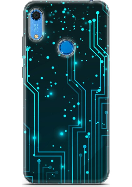 Huawei Y6S 2019 Kılıf Uv Baskılı Abxbi 7 Darbe Emici Devreler Tron