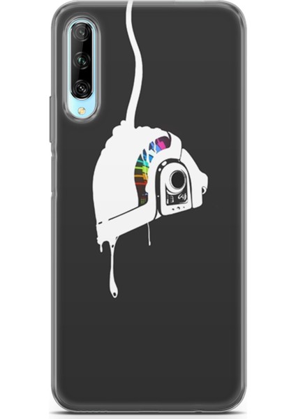 Huawei P Smart Pro 2019 Kılıf Uv Baskılı Abxbi 4 Desenli Renkli Kask