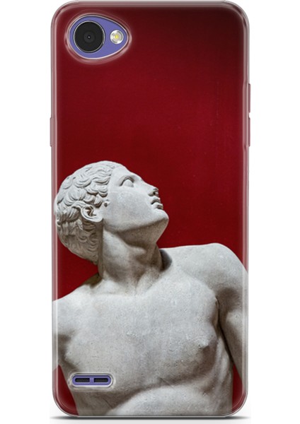 Lg Q6 Kılıf Uv Baskılı Abxbi 2 Koruma Kılıfı Heykel Kırmızı
