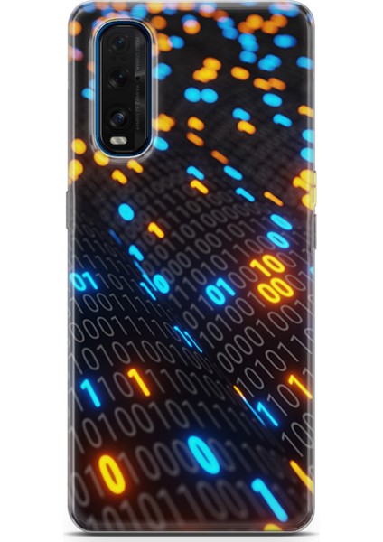 Oppo Find X2 Kılıf Uv Baskılı Abxbi 5 Kapak Binary Kod