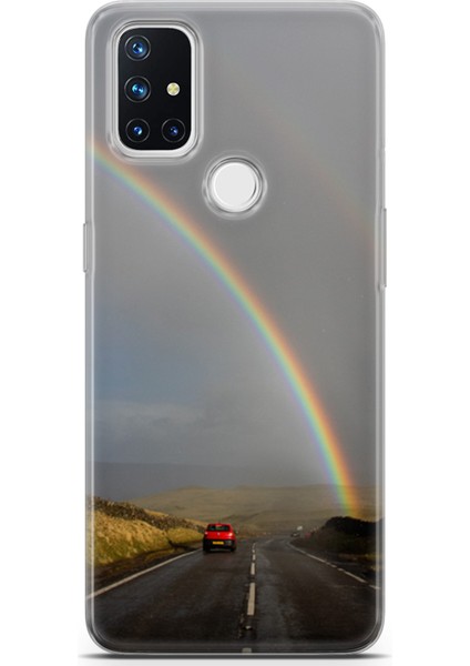 Oneplus Nord N10 5g Kılıf Uv Baskılı Abxbi 6 Arka Kapak Gökkuşağı
