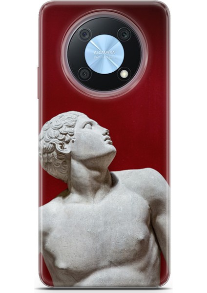 Huawei Nova Y90 Kılıf Uv Baskılı Abxbi 2 Koruyucu Kılıf Heykel Kırmızı