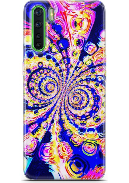 Oppo Reno3 Kılıf Uv Baskılı Abxbi 1 Arka Kapak Renkli Hipnoz