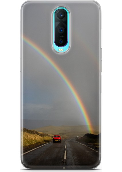 Oppo RX17 Pro Kılıf Uv Baskılı Abxbi 6 Arka Kapak Gökkuşağı