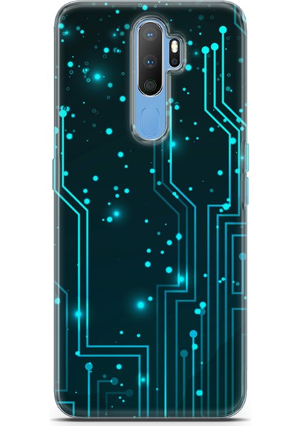 Oppo A9 2020 Kılıf Uv Baskılı Abxbi 7 Tasarım Devreler Tron