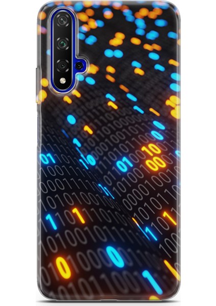 Huawei Nova 5t Kılıf Uv Baskılı Abxbi 5 Arka Kapak Binary Kod