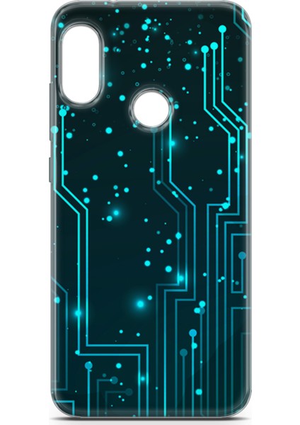 Xiaomi Mi A2 Lite Kılıf Uv Baskılı Abxbi 7 Telefon Kabı Devreler Tron