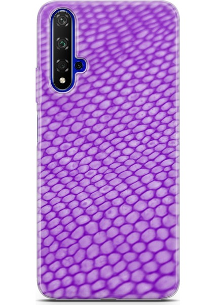Huawei Nova 5t Kılıf Uv Baskılı Abxbi 10 Kapak Mor Petek
