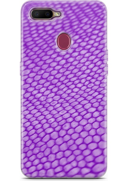 Oppo Ax7 Kılıf Uv Baskılı Abxbi 10 Koruyucu Kılıf Mor Petek