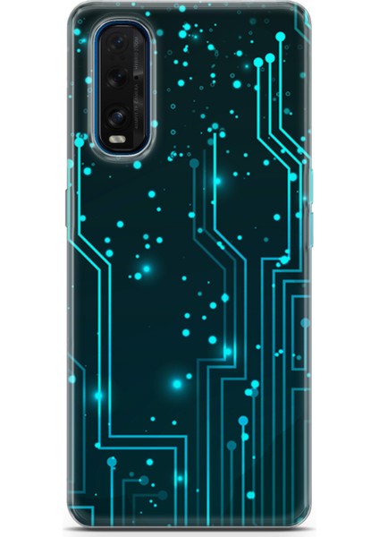 Oppo Find X2 Kılıf Uv Baskılı Abxbi 7 Baskılı Devreler Tron