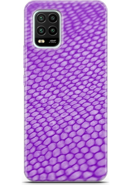 Xiaomi Mi 10 Lite Kılıf Uv Baskılı Abxbi 10 Desenli Mor Petek