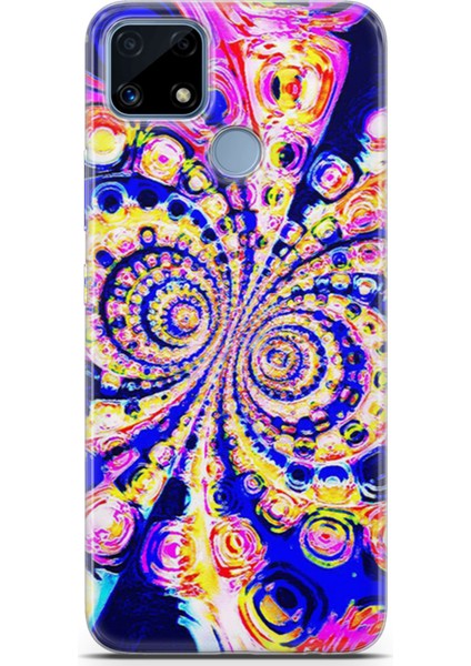 Realme C25 Kılıf Uv Baskılı Abxbi 1 Koruma Kılıfı Renkli Hipnoz