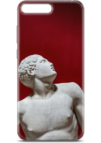 Huawei Y6 2018 Kılıf Uv Baskılı Abxbi 2 Desenli Heykel Kırmızı fiyatları