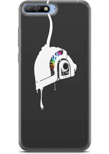 Huawei Y6 2018 Kılıf Uv Baskılı Abxbi 4 Koruyucu Kılıf Renkli Kask