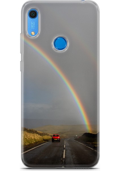 Huawei Y6S 2019 Kılıf Uv Baskılı Abxbi 6 Silikon Gökkuşağı
