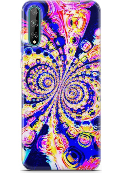 Huawei Y8P 2020 Kılıf Uv Baskılı Abxbi 1 Kapak Renkli Hipnoz