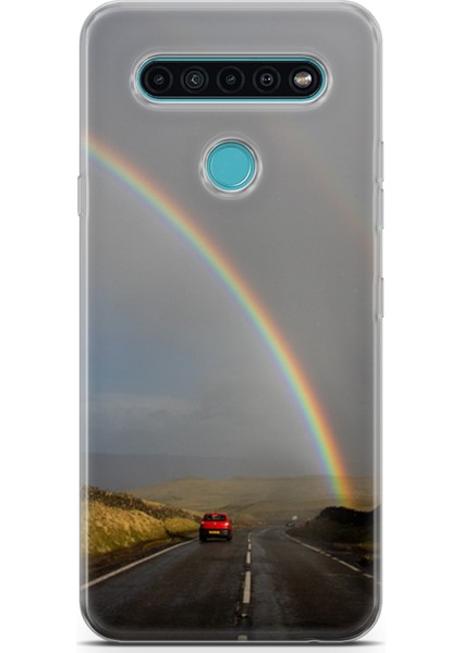 Lg K61 Kılıf Uv Baskılı Abxbi 6 Koruma Kılıfı Gökkuşağı