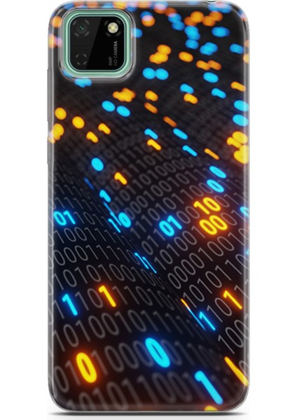 Huawei Y5P Kılıf Uv Baskılı Abxbi 5 Koruma Kılıfı Binary Kod