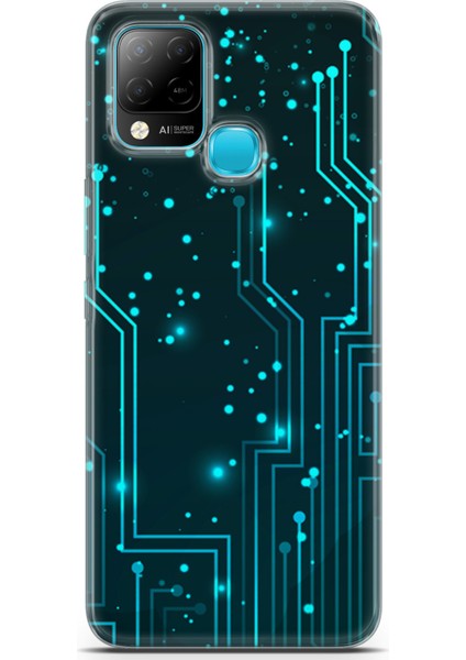 Infinix Hot 10T Kılıf Uv Baskılı Abxbi 7 Koruma Kılıfı Devreler Tron