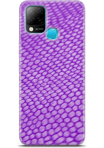 Infinix Hot 10T Kılıf Uv Baskılı Abxbi 10 Desenli Mor Petek