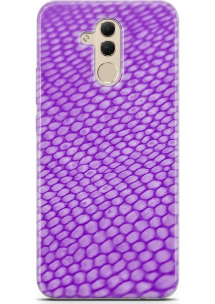 Huawei Mate 20 Lite Kılıf Uv Baskılı Abxbi 10 Tasarım Mor Petek