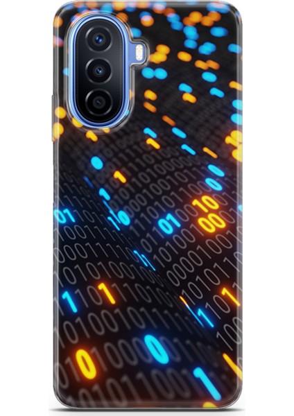 Huawei Nova Y70 Kılıf Uv Baskılı Abxbi 5 Koruyucu Kılıf Binary Kod