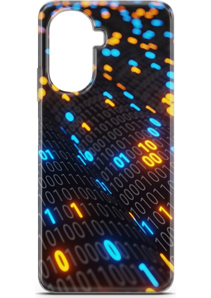 Huawei Nova Y70 Kılıf Uv Baskılı Abxbi 5 Koruyucu Kılıf Binary Kod