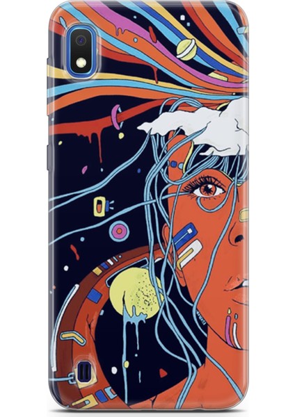 Samsung Galaxy A10 Kılıf Uv Baskılı Abxbi 3 Silikon Soyut Yüz