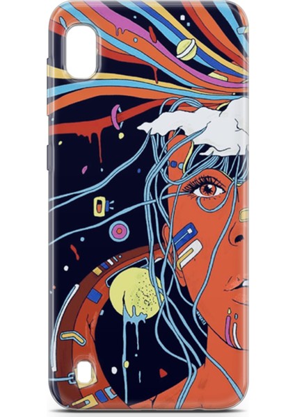 Samsung Galaxy A10 Kılıf Uv Baskılı Abxbi 3 Silikon Soyut Yüz